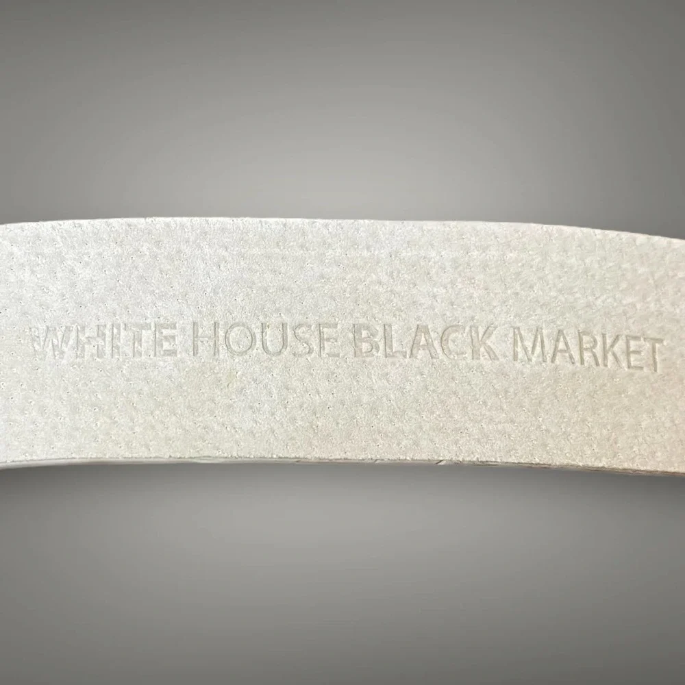 White House Black Market Women’s White Leather Floral Embroidered Hip Belt - XS - Picture 4 of 8